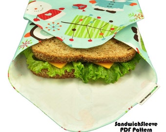 SandwichSleeve (Instant Download) PDF Pattern- make it TODAY- aGreenSleeve, Sandwich Wrap, Deli Wrap, Fat-Quarter Friendly