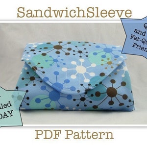 SandwichSleeve Instant Download PDF Pattern make it TODAY aGreenSleeve, Sandwich Wrap, Deli Wrap, Fat-Quarter Friendly image 4