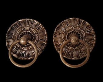 Brass Door Knocker , Antique Brass Door Knocker Flower