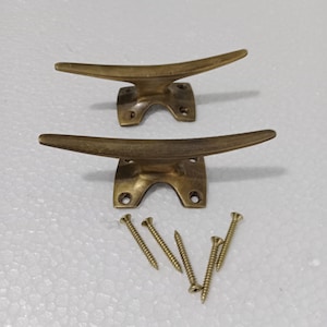 Handgjorda mässingsbåtskrokar - Nautiska förtöjningskrokar, 9,5 cm