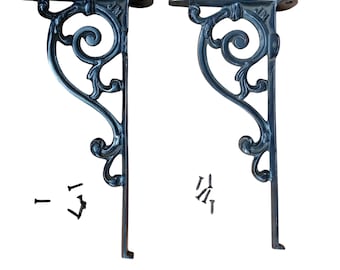 book stand, antique brass shelf bracket , solid brass old carving design