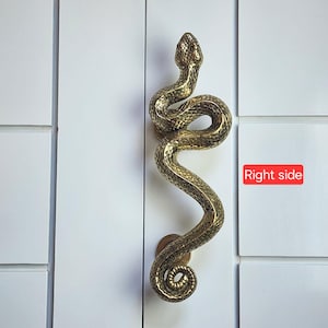 Poignée de porte serpent en laiton, finition nickel poli, 45 cm
