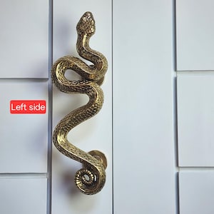 Brass Snake Door Pull Handle Polished Nickel Finish, 35cm