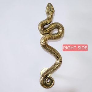 Tirador de puerta de serpiente de latón, lado derecho, estilo antiguo (45 cm)