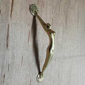 Deco messing deurklink: Turnster vrouw, 12,5 inch