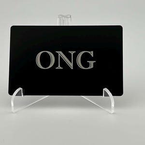 La carta "ONG" – Divertente carta da portafoglio in metallo con slang per chi dice la verità, i giocatori e gli amanti dei meme
