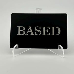 Tarjeta con la definición de meme BASED: divertida tarjeta metálica grabada con láser / Regalo de jerga urbana para amigos