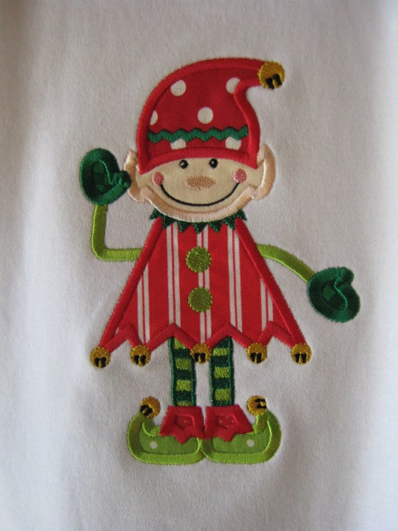 Items similar to Elf 1 Machine Applique Embroidery Design 5X7 and 6x10