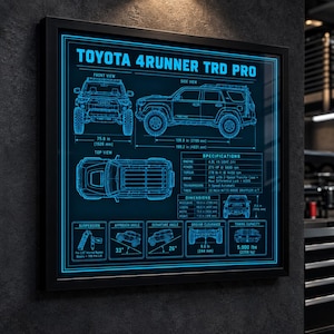 Toyota 4Runner TRD Pro Ritning Väggkonst | Offroad Garage Dekor (Digital Nedladdning)