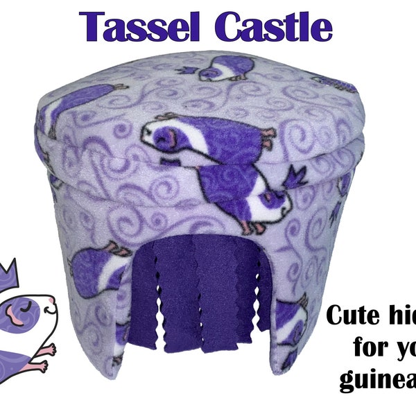 Tassel Castle, Hide-Out, Hidey for Guinea Pigs, Ferrets, Hedgehogs, Chinchilla, Sugar Gliders and other Small Animals