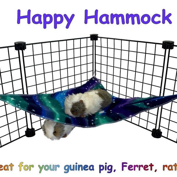 Happy Hammock, Corner Hammock for Guinea Pigs, Ferrets, Hedgehogs, Chinchillas, Sugar Gliders and other Small Animals