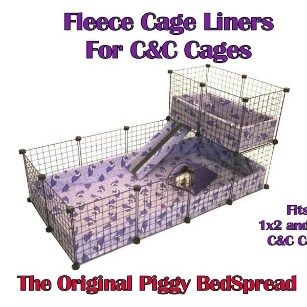 C&C Cage Liners Washable Absorbent Fleece Bedding with Sidewalls made by Piggy BedSpreads