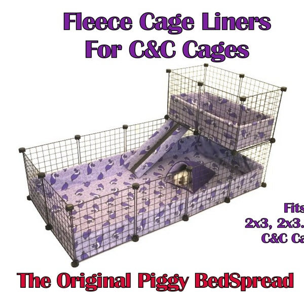 C&C Cage Liners Washable Absorbent Fleece Bedding with Sidewalls made by Piggy BedSpreads