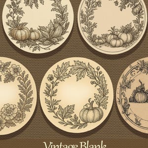 Rustic Fall Kitchen Labels – Handwrite-Your-Own Blank Round Stickers, Vintage Autumn Pantry Jar Labels