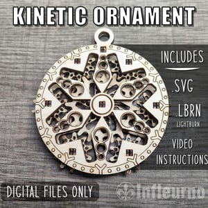 Kinetic Christmas Ornament 01 Fidget Spinner Digital Laser Cut Files SVG LBRN