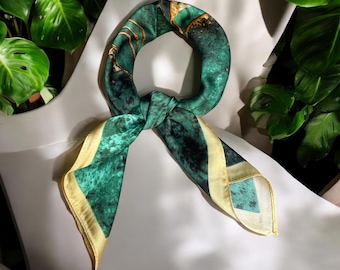 Green Marble Silky Scarf  Emerald Marble Scarf – her main image 3