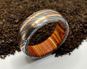 Damascus Ring, Engagement Ring, Wedding Rings, Statement Rings, Vintage & Antique Ring, Anniversary Gift for Couples