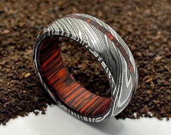 Damascus Mens Ring, Engagement Ring, Wedding Rings, Statement Rings, Vintage & Antique Ring