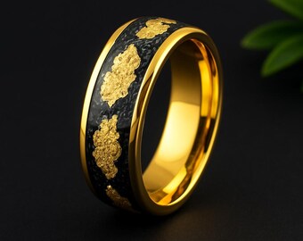 Meteorite Ring,Engagement Ring, Wedding Rings, Statement Rings, Vintage & Antique Ring, Tungsten Ring, Mens Ring, Promise Ring