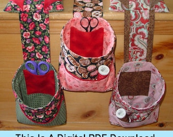 Thread Catcher With Pockets and Pincushion /PDF Digital Pattern Download