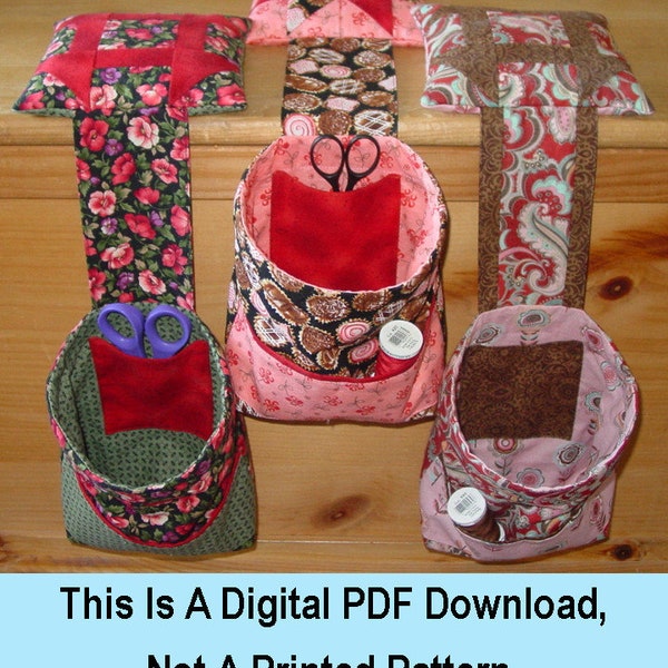 Thread Catcher With Pockets and Pincushion /PDF Digital Pattern Download