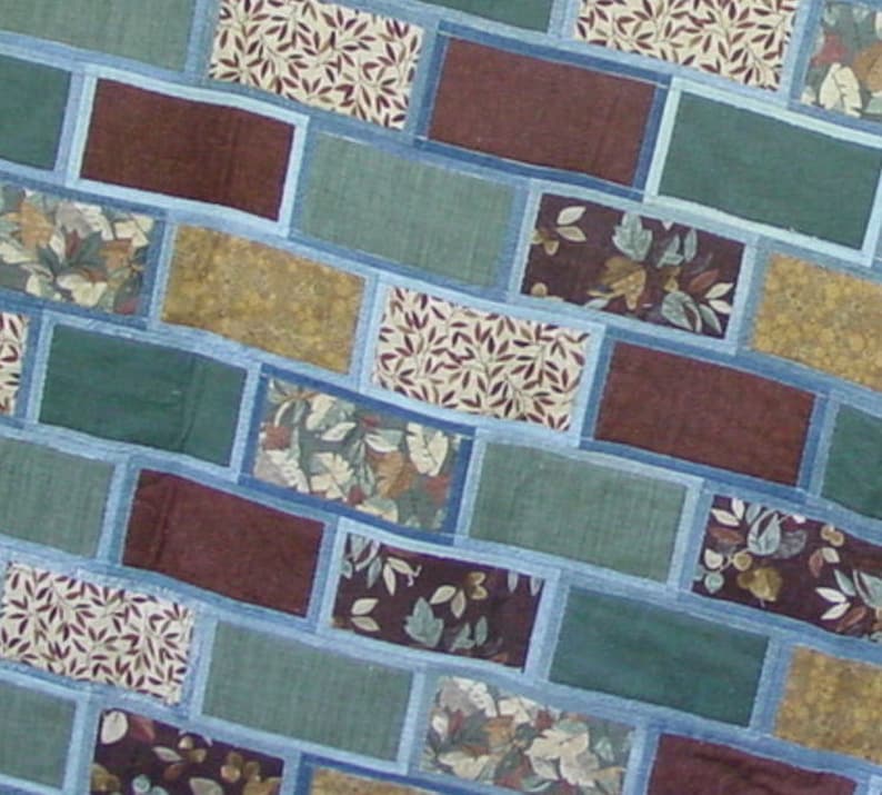 Brick Work or Windows Denim Quilt Pattern / PDF Digital Pattern Download image 4