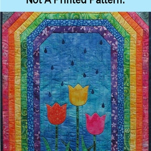 Tulips & Rainbows Little Ditty For April / PDF Digital Pattern Download image 1