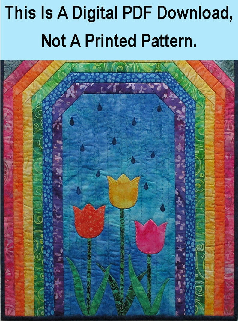 Tulips & Rainbows Little Ditty For April / PDF Digital Pattern Download image 1