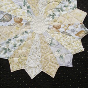 Low Volume Christmas Dresden Table Topper / Centerpiece / Candle Mat