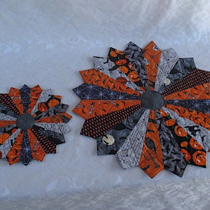 Halloween Candle Mat Dresden Plate Quilted Table Runner