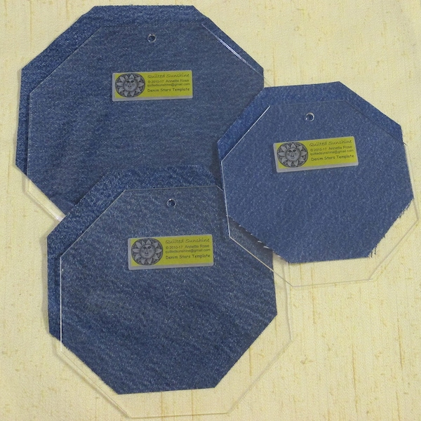8-inch Laser Cut Acrylic Template for Denim Stars Quilt Pattern