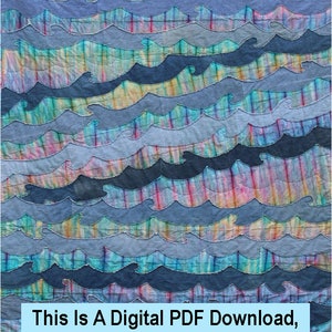 Denim Waves Beach Quilt Pattern / PDF Digital Pattern Download image 1