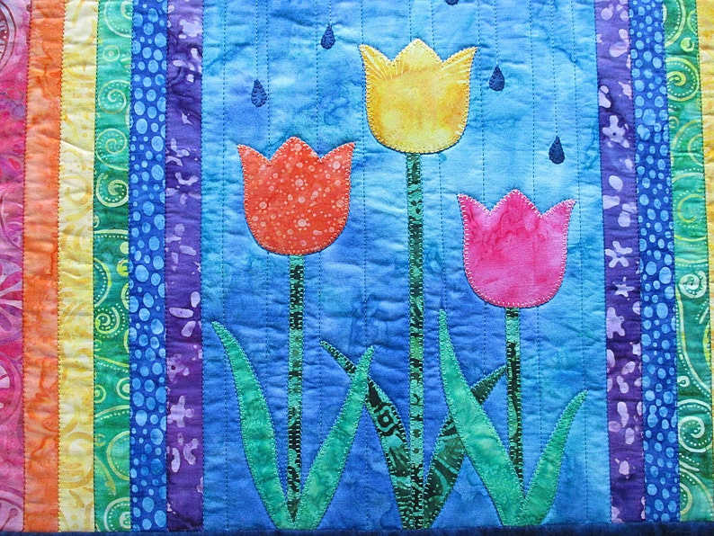 Tulips & Rainbows Little Ditty For April / PDF Digital Pattern Download image 3