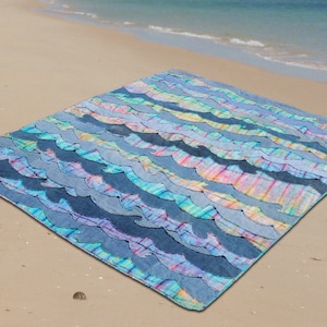 Denim Waves Beach Quilt Pattern / Printed Paper Pattern