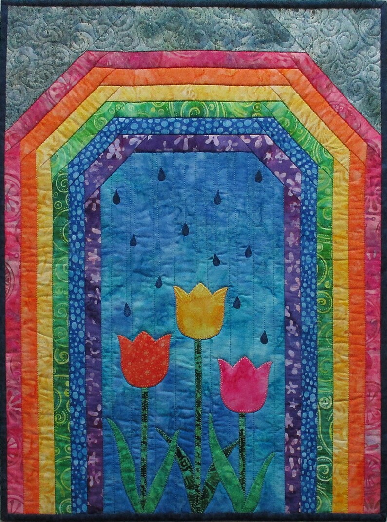 Tulips & Rainbows Little Ditty For April / PDF Digital Pattern Download image 2