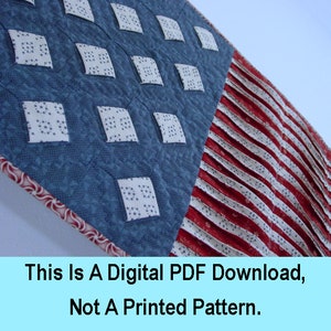 Patriotic 3-D Banner Quilt Pattern / PDF Digital Pattern Download