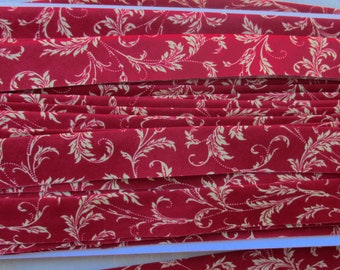 Pre-made Bias Binding Poinsetta Plaza -- Cut 2 1/4" wide