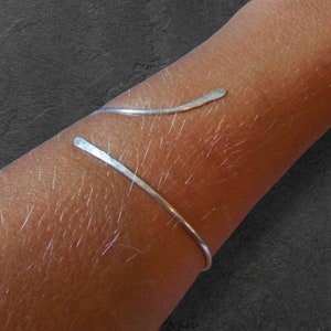 Silver LOWER Armlet - Minimalist Silver Armband Lower Arm Cuff - Choose Your Metal - German Nickel Silver