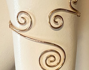 Copper Armlet - Armband - Upper Arm Cuff - Multiple Swirl Armband - Oxidized or Natural - Also Available in Brass - Bronze - German Silver