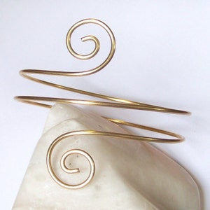 Bracelete SWIRLS para Braço - Dourado, Latão, Bronze, Cobre, Aço Inoxidável