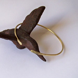 Gold Armlet - Armband With Hammered Ends - Upper Arm Jewelry - Arm Band - Upper Arm Jewelry - Stainless Steel - Brass - Bronze - Copper