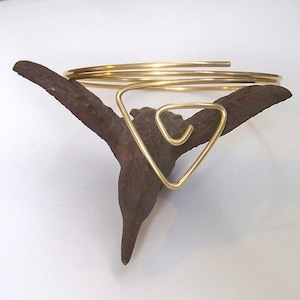 Triangle Coil Armlet - Upper Arm Bracelet - Armband - Gold Brass Copper Bronze Silver Stainless Steel