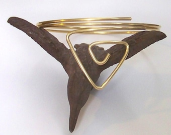Armlet Upper Arm Jewelry - Single Triangle Armband - Upper Arm Bracelet - Smooth Armlet - Available in Brass Copper or German Silver