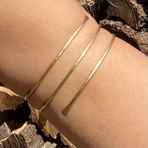 Gold Armlet - Upper Arm Bracelet - Brass Minimalist Triple Coil Textured Armband Upper Arm Cuff - Gold Armband Arm Band - Made to Order