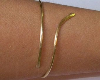 LOWER Armlet - Minimalist Armband Lower Arm Cuff - Made to Order in Copper Brass or German Silver