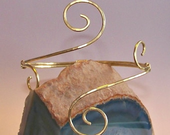 Gold Armkette Multiple Swirl Oberarm Armband - Oberarm Manschette Armband - Gehämmerte Wisps Armband - Erhältlich in Bronze Kupfer Silber