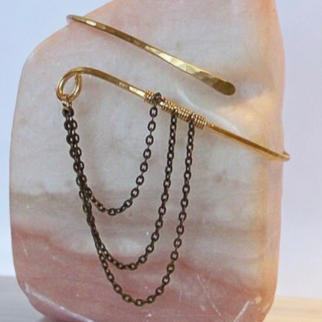 Hammered Chain Armlet - Gold Brass - Copper - Silver Stainless Steel ...
