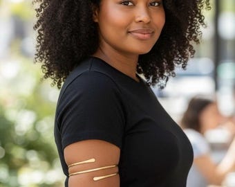 Coil Armlet Armband - Gold Brass Copper Bronze Silver Minimalist Upper Arm Bracelet