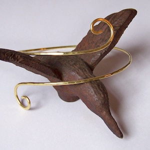 Upper Arm Bracelet Jewelry Mini Swirl Armlet Armband - Gold Brass Bronze Copper Stainless Steel