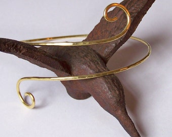 Upper Arm Bracelet Jewelry Mini Swirl Armlet Armband - Gold Brass Bronze Copper Stainless Steel